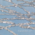 Glitter Sequin Tulle Lace Fabric untuk Gaun